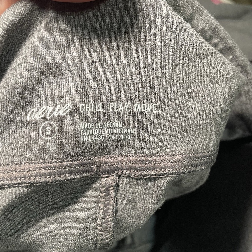 Aerie Chill Play Move‎ Leggings Charcoal Heather Gray Pants Womens Size S - Picture 7 of 9